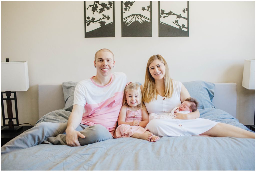 Image of family during a newborn photography session