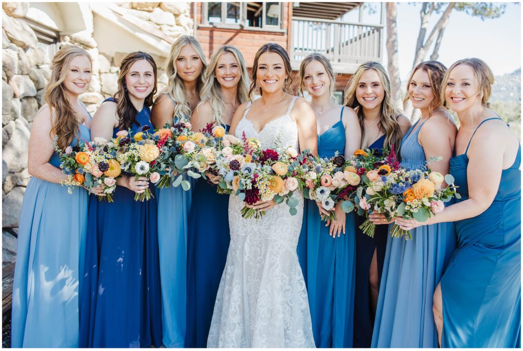 Image depicting bridesmaids taking bridal party photos at Mt. Woodson Castle